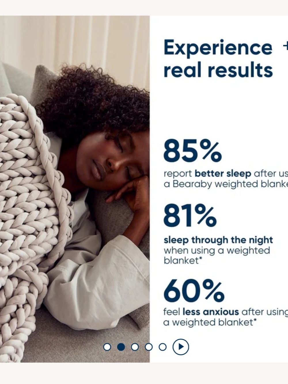 Bearaby Chunky Knit Weighted Blanket – 10 lbs moonstone Grey NWT Ocean Napper - Picture 2 of 3